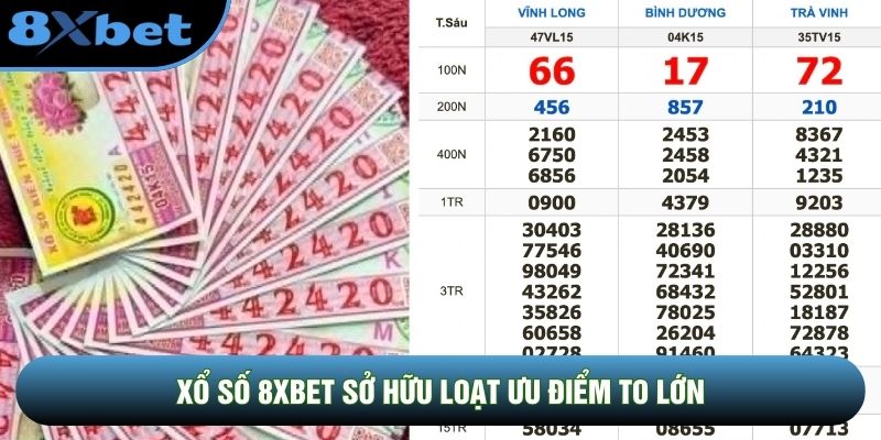 Xổ số 8XBET sở hữu loạt ưu điểm to lớn